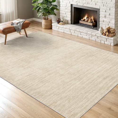 Valenrug Washable Rugs 5x7, Non Slip Large Area Rugs for Living Room, Beige by Valenrug