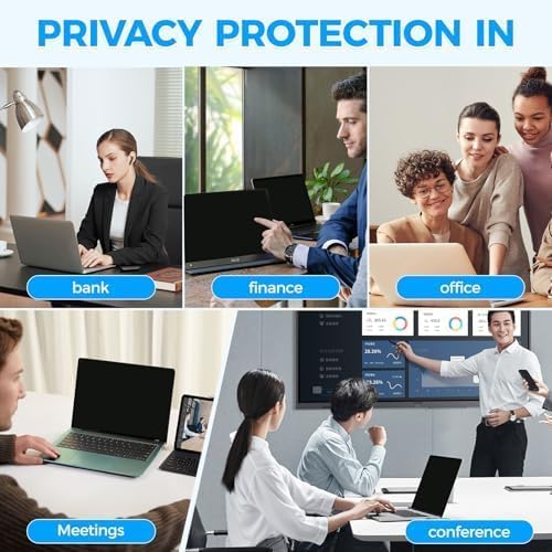 2Pack Magnetic Laptop Privacy Screen Filter 15.6 inch for 16:9 Widescreen Computer Monitor, Removable Anti Blue Light Privacy Shield, Anti-Glare Protector - Image 7
