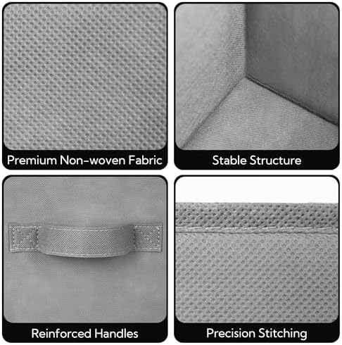 Cupic Cupid 6-Pack 11x11 Fabric Storage Cubes, Cube Storage Bins, Gray - Image 4