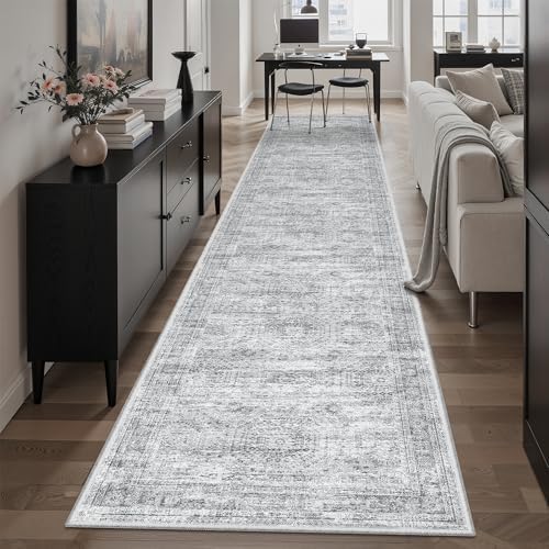 Soalmost Hallway Runner Rug 2'6" x 12' Washable Long Kitchen Rugs Grey - Image 2
