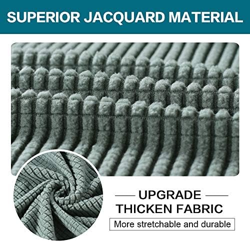Turquoize 3 Piece Sofa Covers for 2 Cushion Couch Sofa Slipcover Soft Couch Cover for Dogs-Washable Sofa Furniture Covers with 2 Individual Cushion Covers, Jacquard Fabric (Loveseat, Dark Cyan) - Image 3