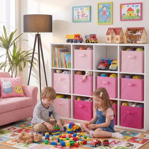 Cupic Cupid 10-Pack 11x11 Storage Cubes, Cube Organizer Bins, Pink Gradient - Image 5