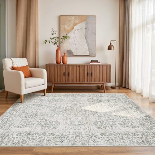 Rugxara 4x6 Vintage Boho Washable Rug for Bedroom(Grey) by Rugxara