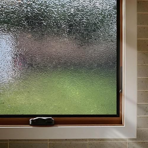 Window Privacy Film, Ripple Decorative Static Cling Glass Sticker No Glue Removable Window Tint with Installation Tools, Anti-UV Front Door Glass Covering for Home, 23.6" x 157.4" by Alvorox