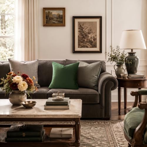 GIGIZAZA Olive Green Velvet Throw Pillow Covers Big 26x26 Pack of 2 - Image 7