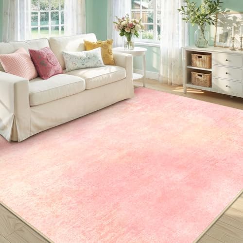 RELEANY Washable 6'x9' Abstract Area Rug for Living Room Light Pink - Image 2