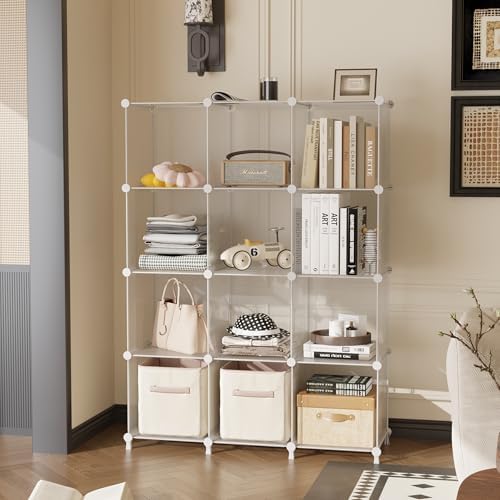 AWTATOS Closet Organizers, 12 Cube Storage Organizer, Transparent Twill - Image 2