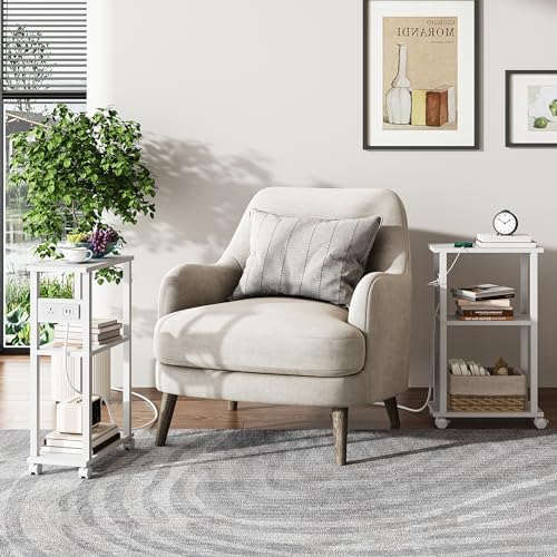 TUTOTAK Small Narrow Side Table, Set of 2 Skinny End Table - Image 7