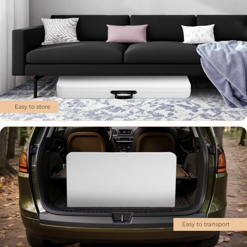 pollilar 34" Folding Card Table Square Portable with Detachable Legs White - Image 7