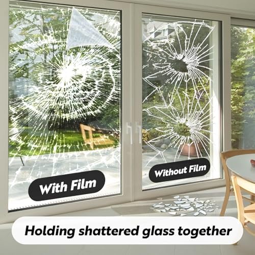 DUOFIRE Security Safety Shatterproof Window Film 4 Mil Clear 35.4x78.7in - Image 4