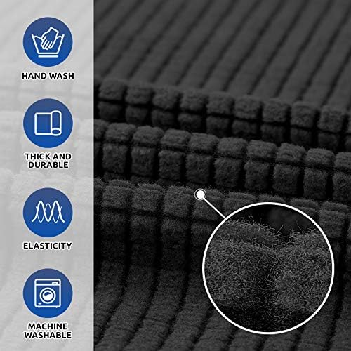 KEKUOU Stretch Chair Sofa Slipcover, Single Couch Cover,Black - Image 3