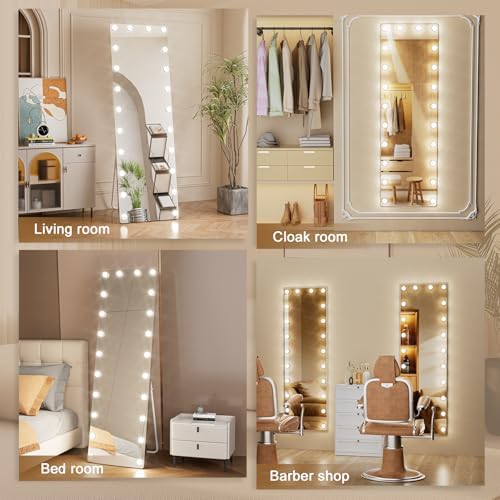 Kosmonia 64"x22" Hollywood Full Length Mirror with Light, 22 Dimmable Bulbs - Image 6