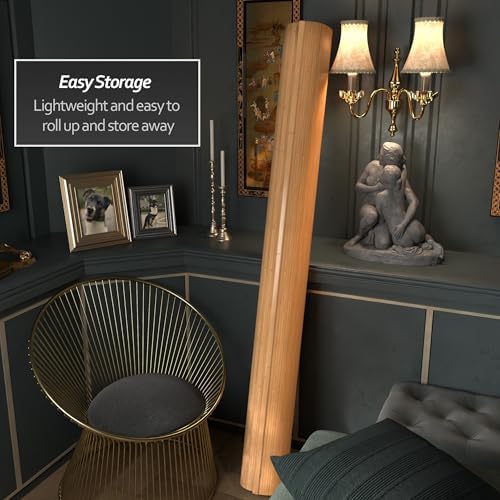 Red Lantern 6 ft. Tall Bamboo Wave Screen - Honey - Image 5
