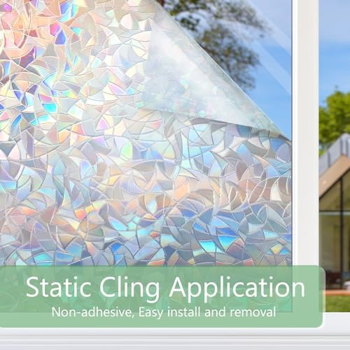 HIDBEA Window Privacy Film Static Clings,Rainbow Window Film,23.6in x 6.5ft - Image 5