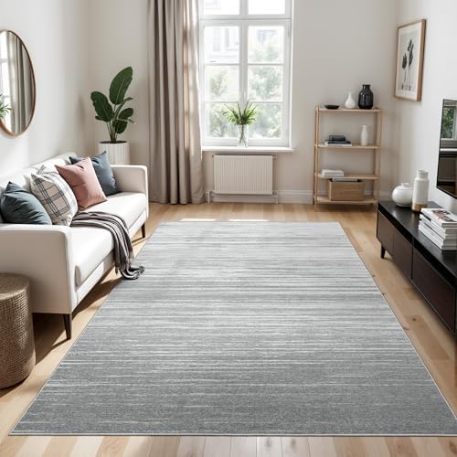Valenrug Washable Rugs 5x7 - Non Slip 5x7 Area Rugs for Living Room, Stain Resistant Area Rugs for Bedroom, Foldable Machine Washable Area Rug(5'x7', Grey) by Valenrug