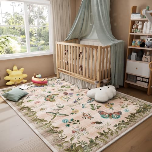 Machine Washable Rugs for Living Room: 5x7 Area Rugs Stain Resistant Non Slip Low Pile Soft Lightweight Carpet Rugs for Bedroom Kitchen Dining Room Nursery Kids Room Farmhouse - Image 6