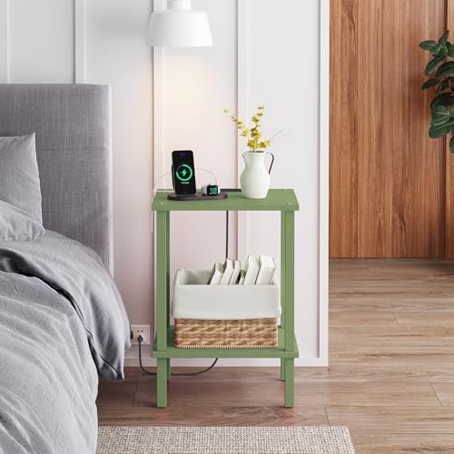 TUTOTAK End Table with Charging Station, Side Table Set of 2, Nightstand - Image 4