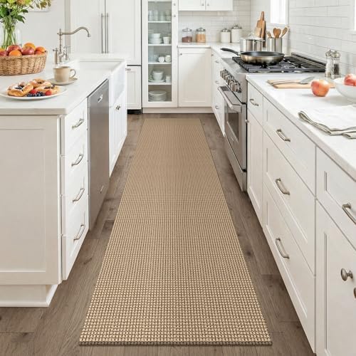 KOZYFLY Boho Runners for Hallways 2x8 ft Washable Kitchen Runner Non Slip Rubber Backed Hall Runners Cotton Entryway Runner Rugs for Indoor Backdoor Bedroom Kitchen, Orange Beige/Tan/Brown - Image 2