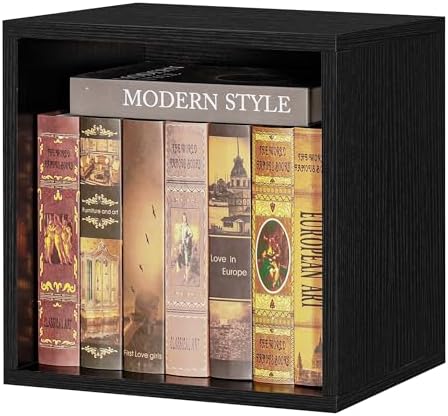 FUSUNBAO Magic DIY Cube Storage Organizer Stackable Cubes for Home Books Clothes Toy-Modular Cubby Storage System-Office Cubical-Bookcase Closet (Black, General Cube) by FUSUNBAO