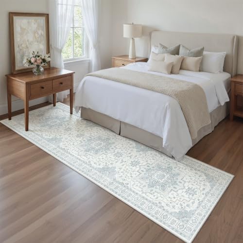Madane Washable Hallway Runner Rug 2x8 Kitchen Runners Non-Slip, Sky Blue - Image 3