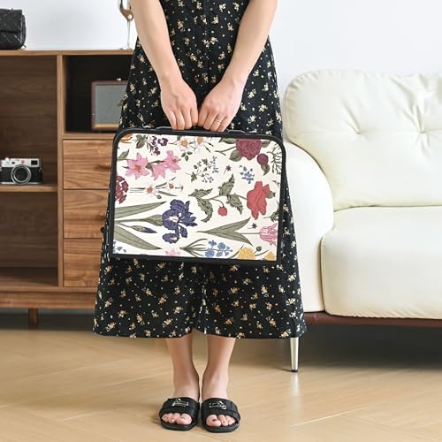 YihuiKo Small Camping Table, Vintage French Flowers Pattern Folding Table - Image 4