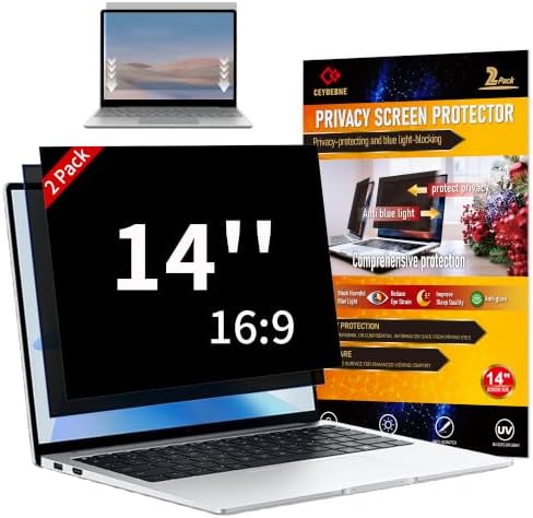 [2 Pack] 14 Inch Laptop Privacy Screen, Blue Light Filter by Ceydebne