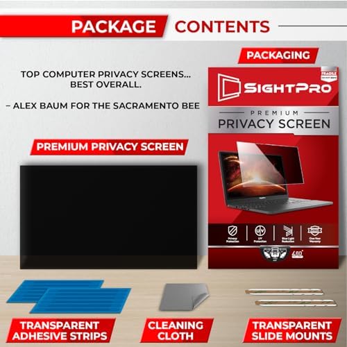SightPro 14 Inch 16:10 Laptop Privacy Screen Filter - Computer Monitor Privacy Shield and Anti-Glare Protector - Image 6