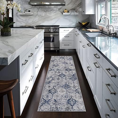 Lahome Moroccan Washable Runner Rug, 2x6 Blue Kitchen Runners for Hallways - Image 6