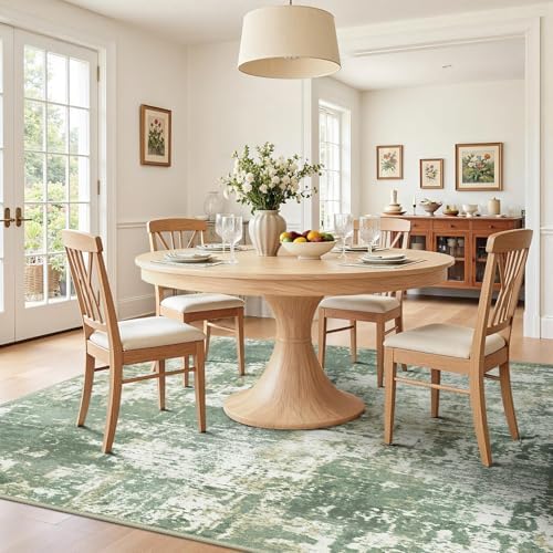 RELEANY Washable 10'x14' Abstract Area Rug for Living Room Light Green - Image 2