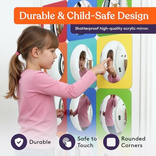 Special Supplies Sensory Bubble Wall Mirror - Interactive Acrylic Mirrors for Wall Decoration and Sensory Toys for Kids Classroom or Home - Room Decor -Visual, Tactile Stimulation - (Pack of 12) - Image 2