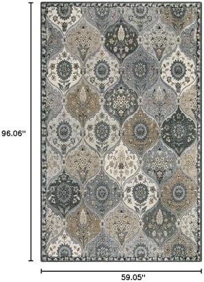Lahome Moroccan Washable Living Room Rug, 5x8 Rugs for Bedroom Dining Room - Image 2