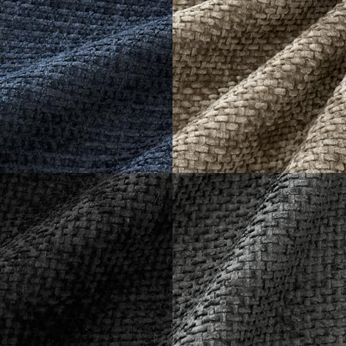 MIULEE Soft Decorative Chenille Pillow Covers Navy Grey 18x18 Pack of 4 - Image 2