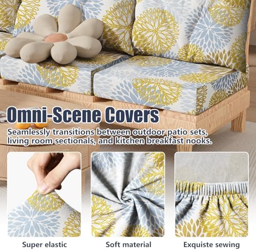 8Pcs Outdoor Cushion Covers, Stretch Patio Furniture Couch Chair Slipcovers - Image 4