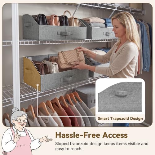 GRANNY SAYS Trapezoid Closet Storage Bins, Large, Dark Gray, 3-Pack - Image 3