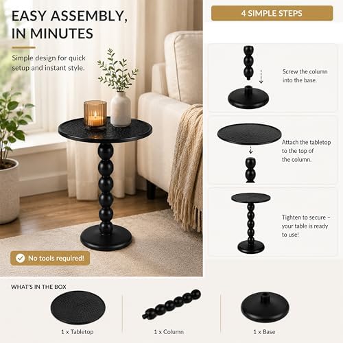 CLEENTABLE Sunburst Round End Table, Gold Metal, 21 in. H - Image 7