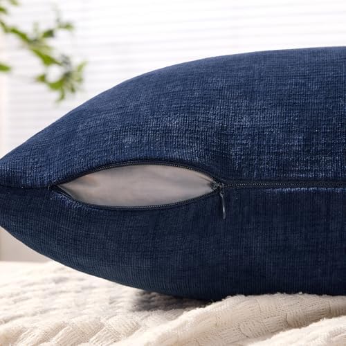 MIULEE Navy Chenille Couch Throw Pillow Covers, 18x18 - Image 5
