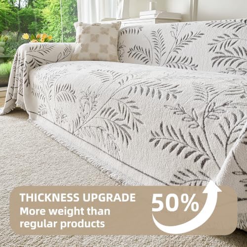 Couch Cover for Dogs Washable Sofa Cover, Sectional Couch Covers, Sofa Covers for 2 Cushion Couch, Non Slip Stripe Sofa Slipcovers Furniture Protector (Eucalyptus Brown 91x134) - Image 5