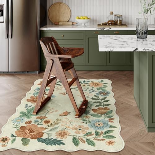 Lahome Floral Machine Washable Rug, Soft 3x5 Rugs for Entryway Bedroom - Image 2