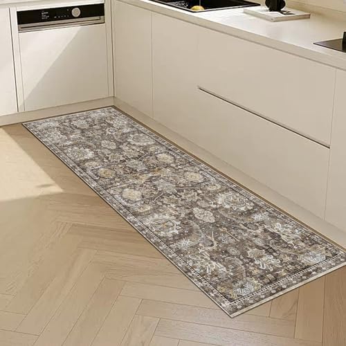 RUGSURE Washable Area Rugs - Perfect for Living Room, Bedroom, Kids Room, Nursery - Stain & Water Resistant Non-Slip, Pet & Child Friendly, Vintage Tribal Area Rugs (Ivory, 2'6'' x 8') - Image 3