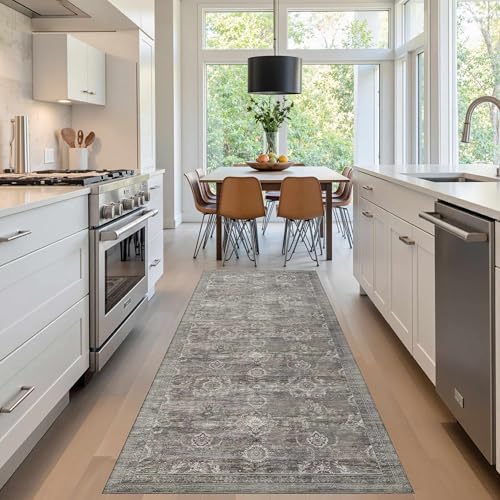 Rugxara 2x6 Washable Runner Rug for Hallway Kitchen Entryway, Taupe/Grey - Image 2