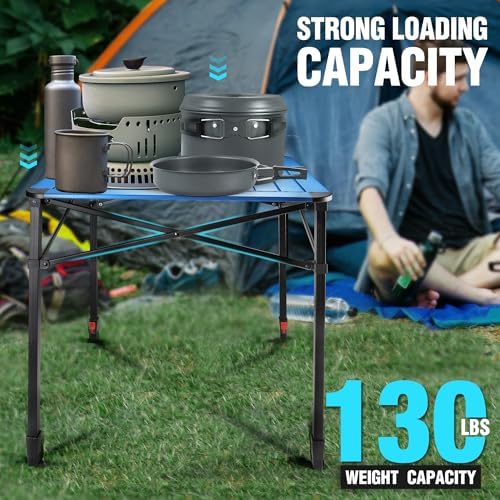 VILLEY Folding Camping Square Table, Portable Aluminum Table, Large - Image 6