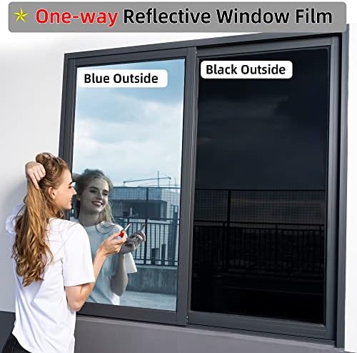 FuFin One-Way Window Privacy Film with Tools, Blue 27.6"×196.9" - Image 3