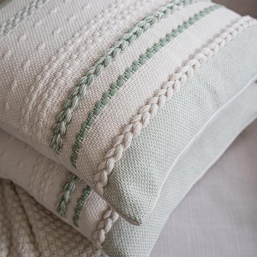 Cethom Boho Throw Pillow Covers 18x18 Inch Set of 2, Sage Green Textured Decorative Couch Pillow Cases for Farmhouse Home Decor, Accent Cushion Cover for Sofa, Bed, Living Room, Bedroom - Image 5