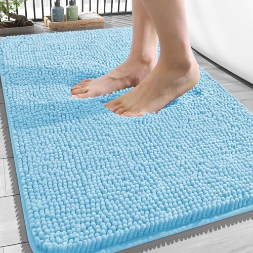 OLANLY Bathroom Rugs 34x21, Extra Soft Absorbent Chenille Bath Rugs by OLANLY