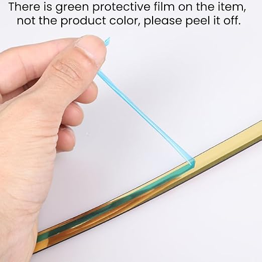 Gold Border Trim Peel and Stick Flexible PVC Wall Molding Trim Tape Self Adhesive Mirror Like Metallic Decorative Trim for Wall, Mirror, Door, Wardrobe (1/4 in X 16.4 FT, Gold) - Image 5