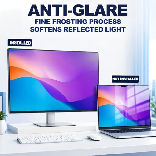 [2-Pack] 23.8 Inch Privacy Screen for Computer Monitor, 16:9 Aspect Ratio Anti Blue Light Glare Shield, Removable Blackout Filter for Desktop Security, Anti-Spy Private Protector for 23.8" Monitor - Image 6