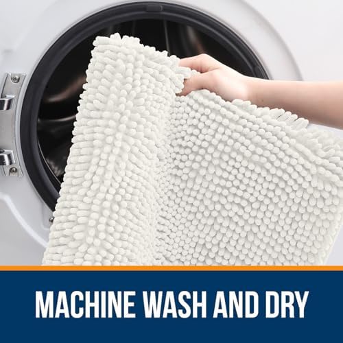 OLANLY Bathroom Rugs 36x24, Extra Soft Absorbent Chenille Bath Rugs - Image 5