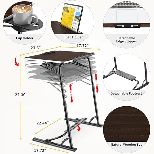 FoldWise Upgraded Folding TV Tray Table, Sturdy Couch & Dinner Laptop Table - Image 2