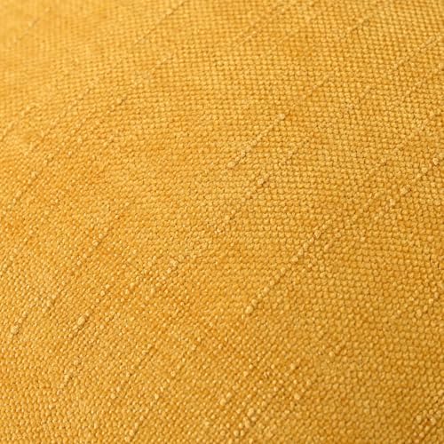 Set of 4 Soft Textured Decorative Throw Pillow Covers 16x16 Inch Cozy Farmhouse Cushion Cover Square Accent Pillow Cases for Bed Couch Sofa Living Room, Mustard Yellow - Image 4