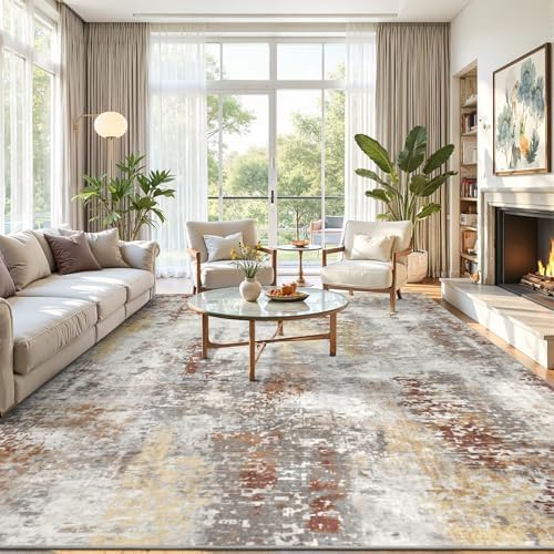 Toneed Washable 6x9 Area Rug with Non-Slip Backing for Living Room - Image 4